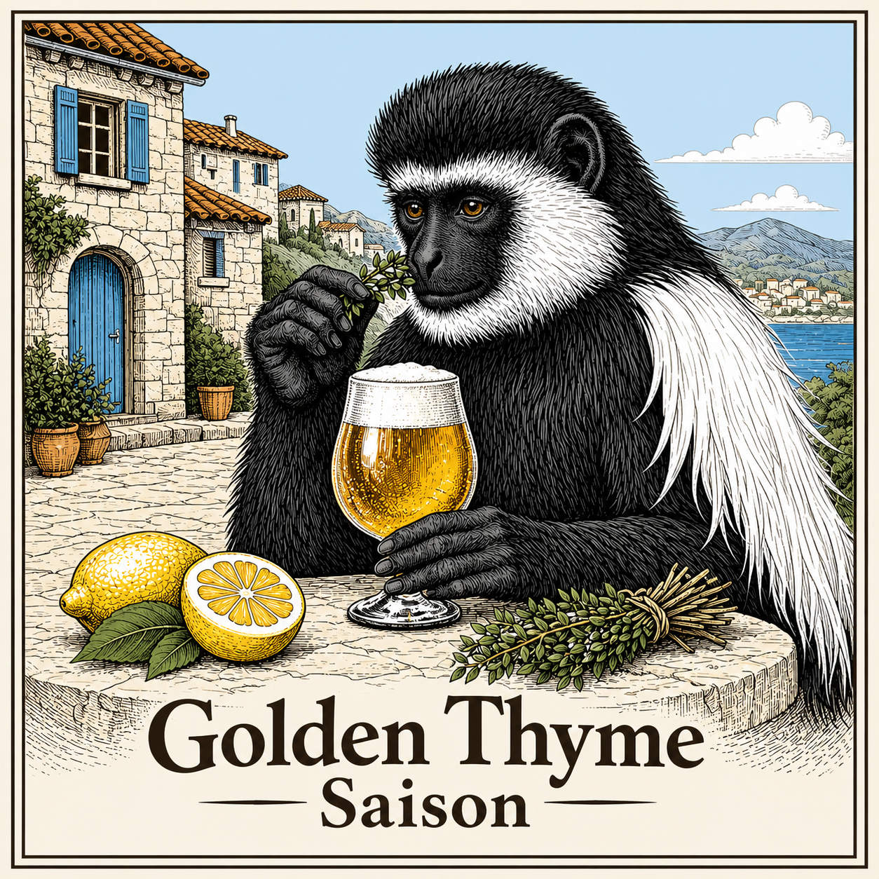 Golden Thyme Saison label